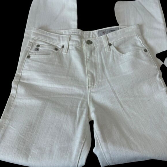 AG Adriano Goldschmied The Isabel White High Rise Straight Cropped Jeans Sz 25 - Picture 4 of 8